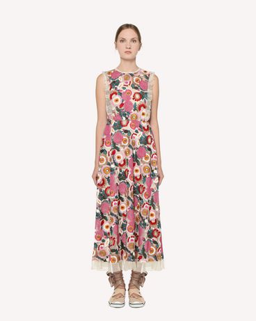 REDValentino Tulle dress with multicolour flower embroidery