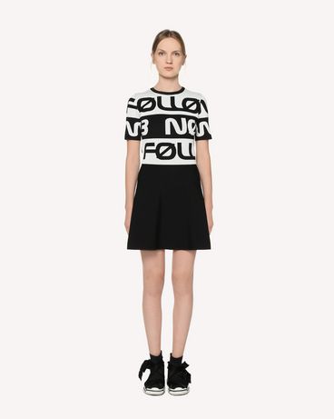REDValentino "Follow Me Now" jacquard stretch viscose knit dress