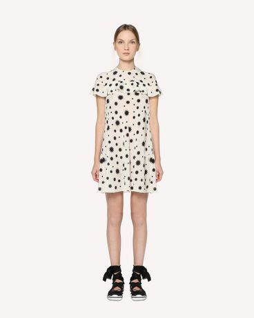 REDValentino Silk dress with Stars and Shadows print and ruffle detail