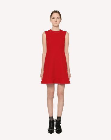 REDValentino Fused Crepe dresswith dotted line embroidery