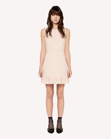 REDValentino Tricotine Tech dress with scalloped dotted line embroidery