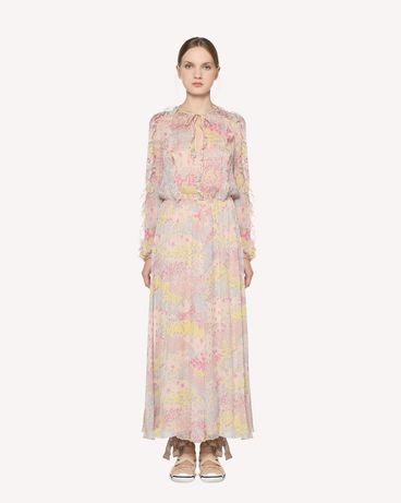 REDValentino Silk chiffon dress with Cascading Stars print