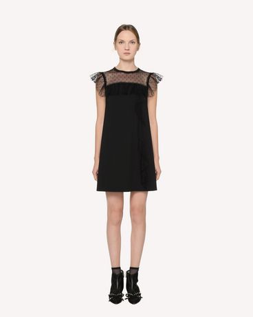 REDValentino Point d'Esprit Tulle detail jersey dress