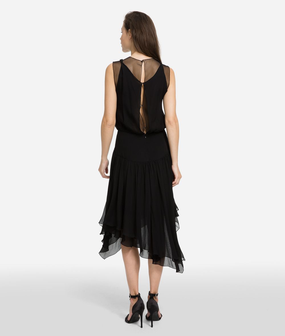 KARL LAGERFELD Silk Dress with Mesh Dress Woman d