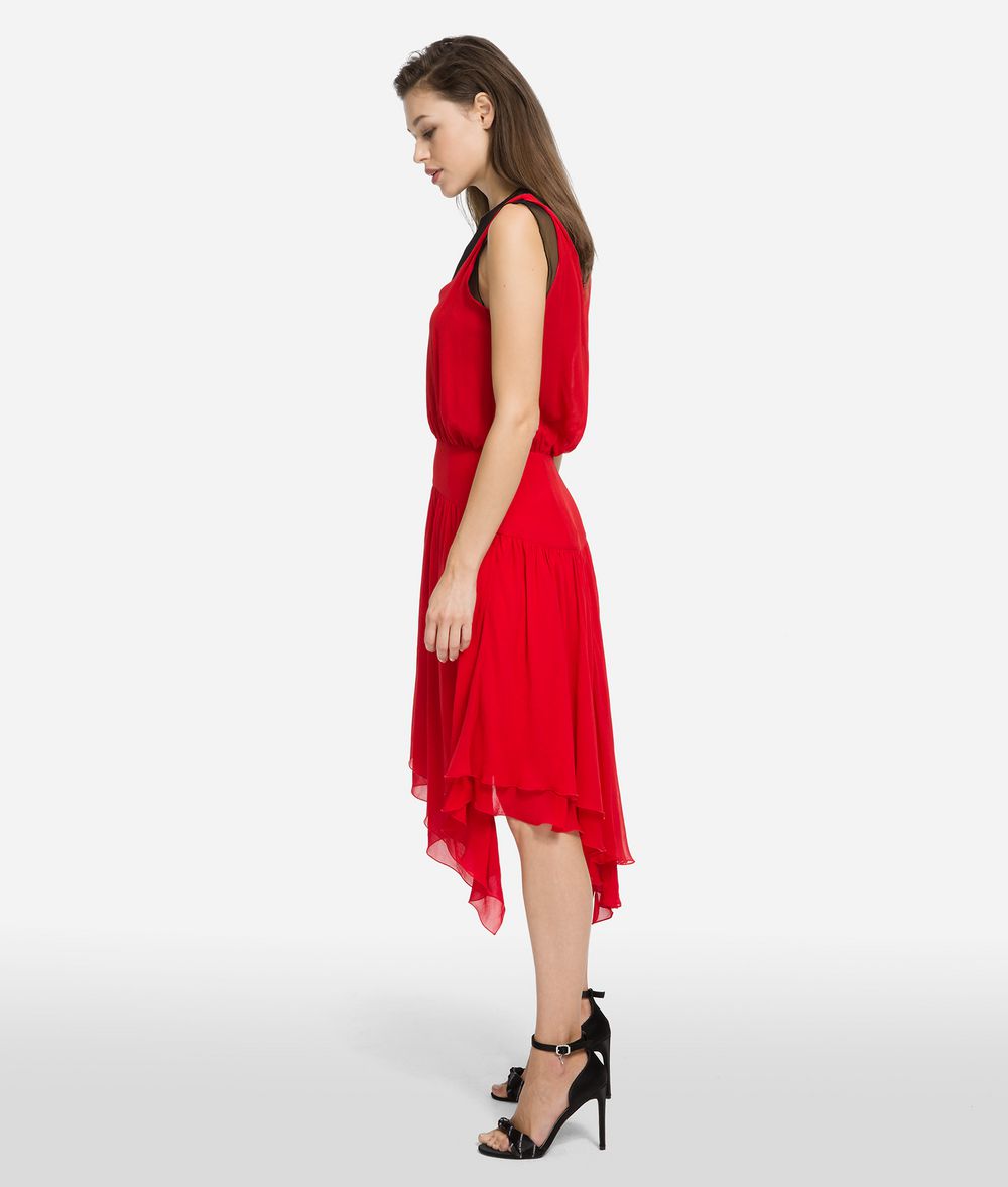 KARL LAGERFELD Silk Dress with Mesh Dress Woman d