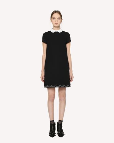 REDValentino Fused Tech dress with scalloped dotted line embroidery