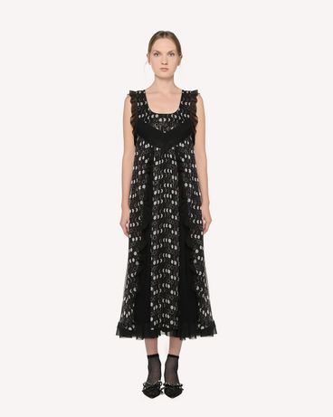 REDValentino Lamé silk crepon dress with Moon Phases print