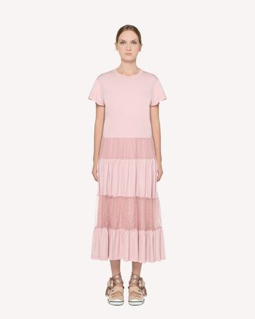 REDValentino Jersey dress with point d’esprit tulle