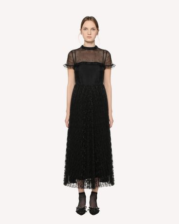 REDValentino Silk organza and lace dress with rhinestone detail