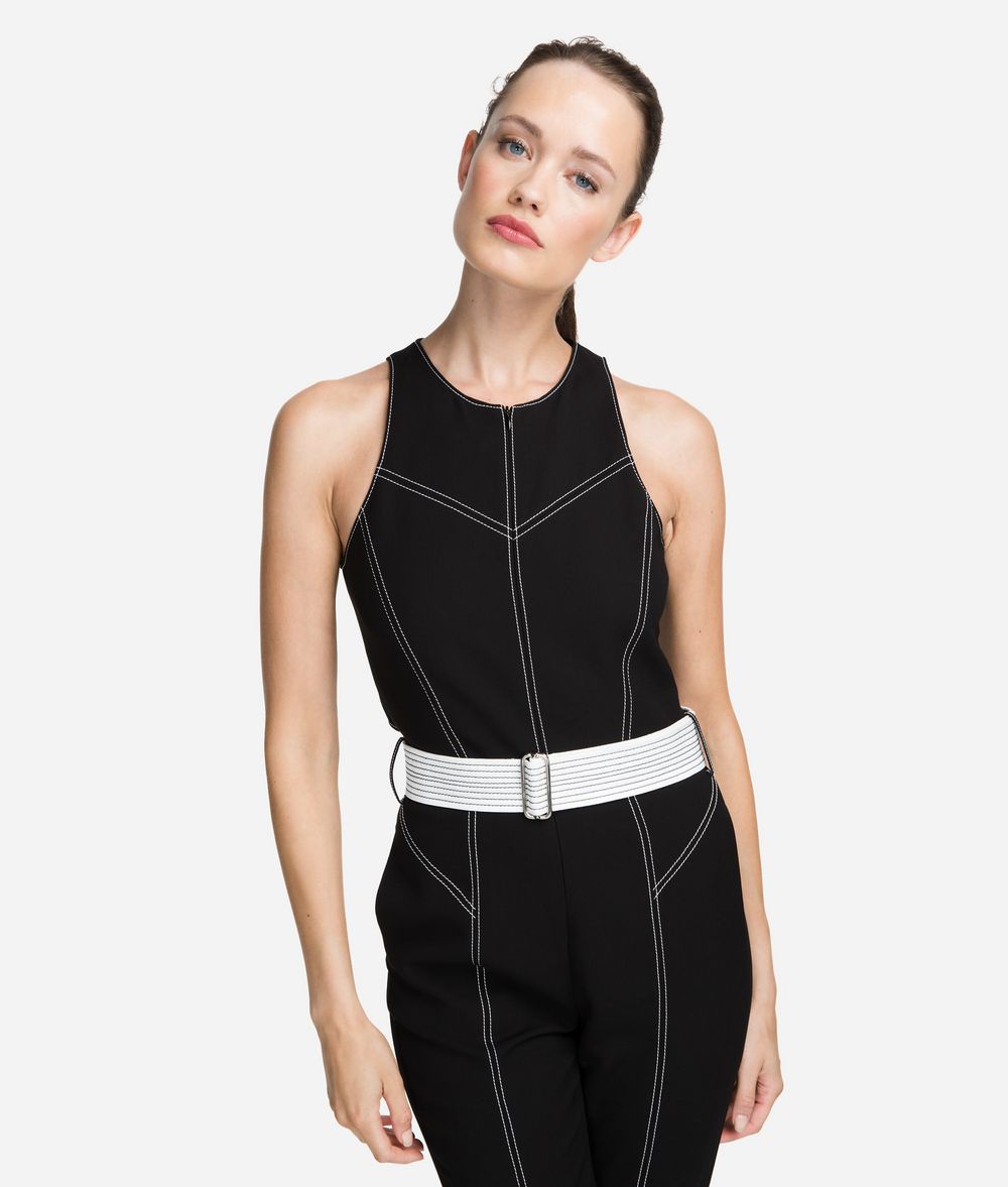 KARL LAGERFELD Contrast-Seam Jumpsuit Jumpsuit Woman f