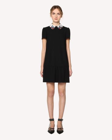 REDValentino Crêpe envers satin dress with swallow bird patches