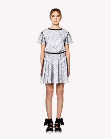 REDValentino Jersey dress with point d'esprit tulle