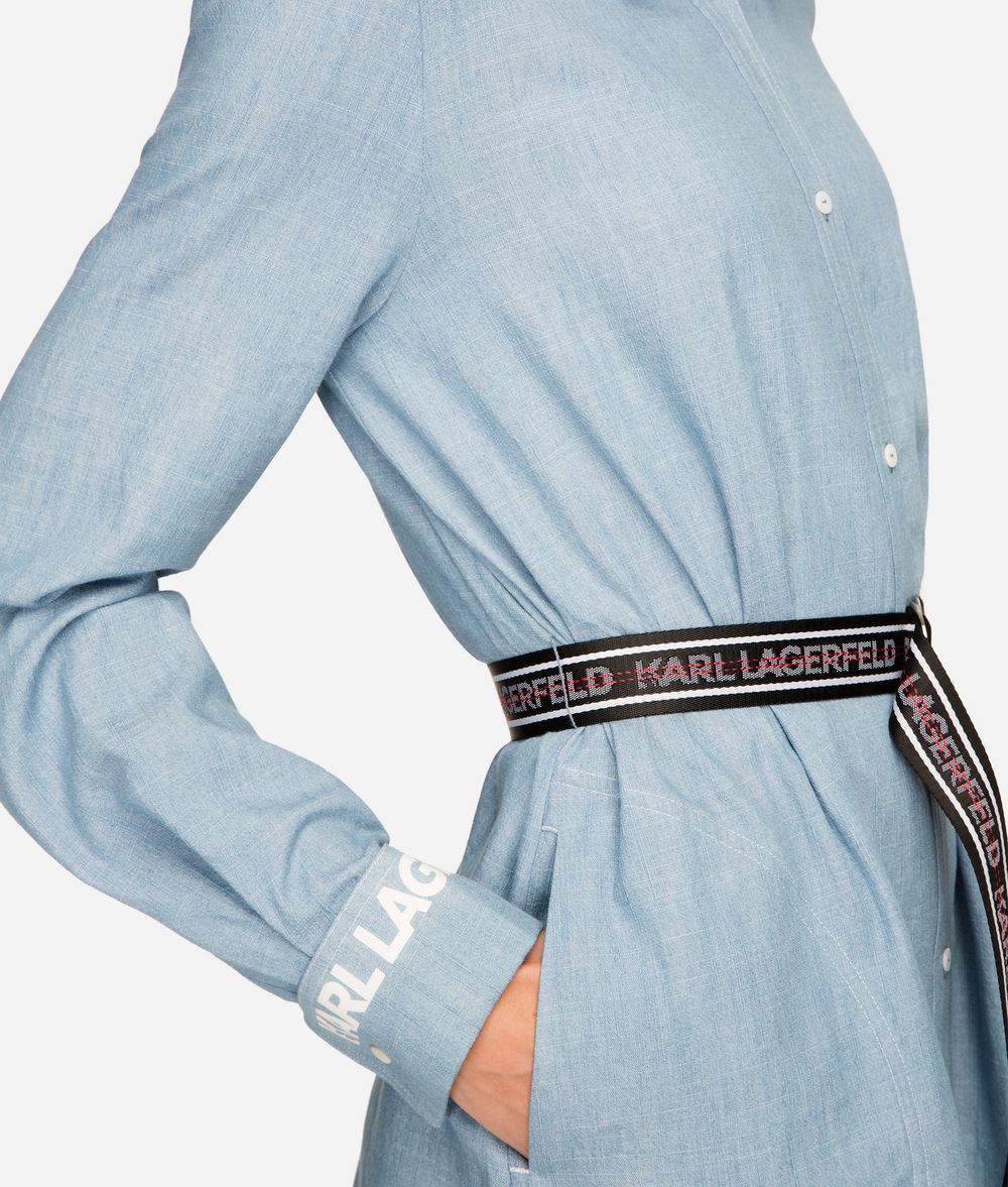KARL LAGERFELD Shirt Dress With Logo Belt Dress Woman d