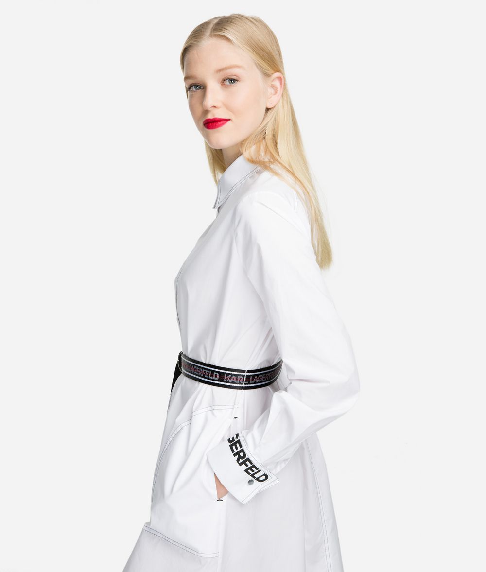 KARL LAGERFELD Shirt Dress With Logo Belt Dress Woman f
