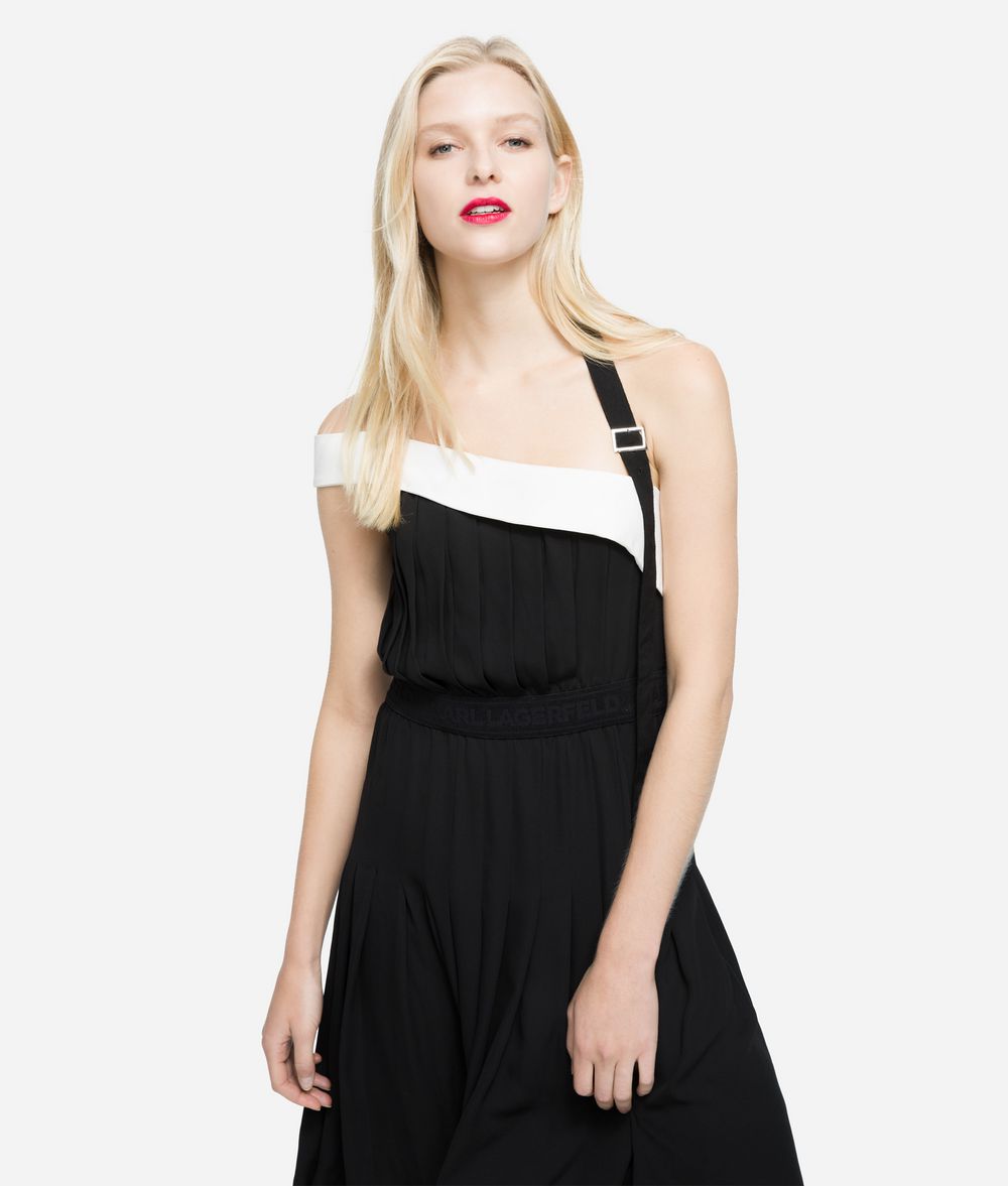 KARL LAGERFELD Pleated Dress with Strap Dress Woman f