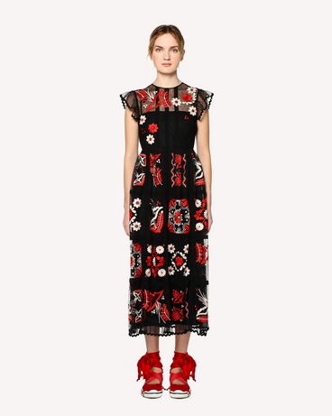 REDValentino Decorated Terrace embroidered tulle dress