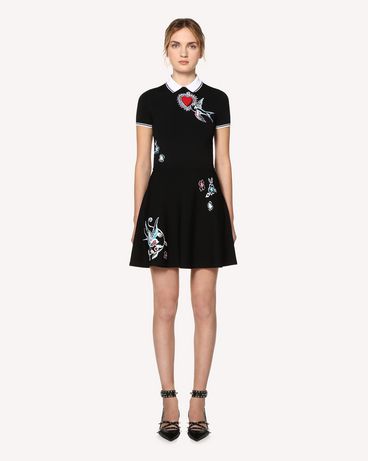 REDValentino Tattoo jacquard stretch viscose knit dress