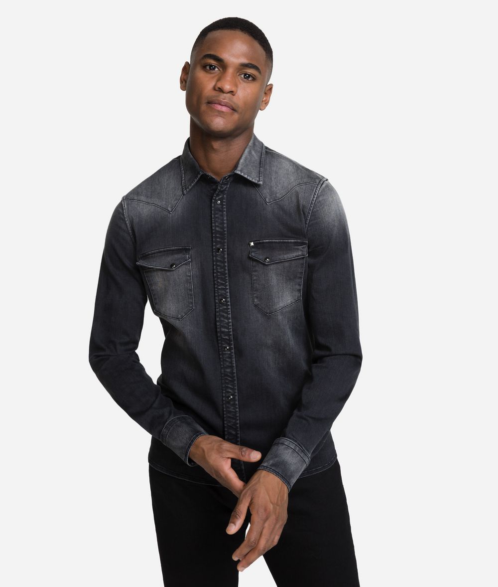 KARL LAGERFELD Western Denim Shirt Shirt Man f
