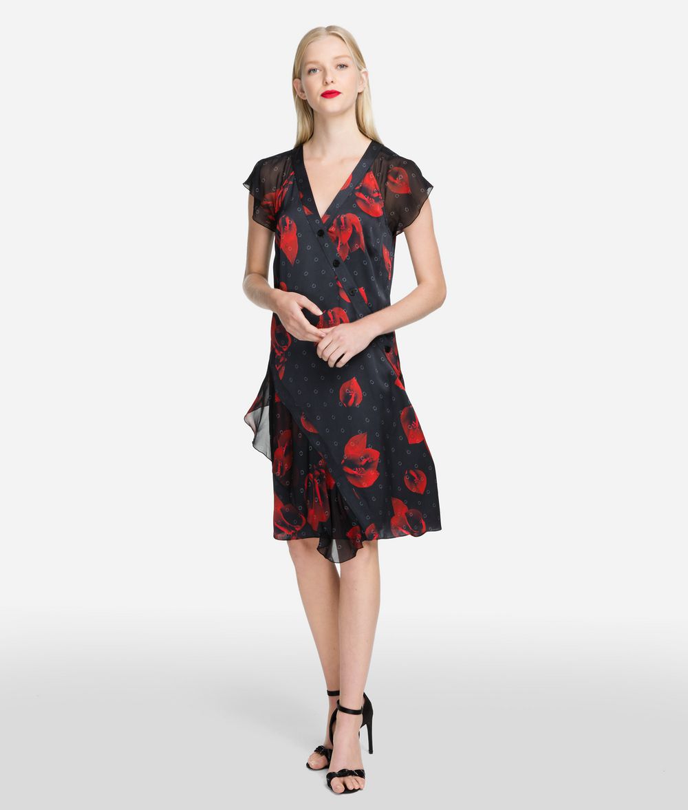 KARL LAGERFELD Flower Ruffle Dress Dress Woman f