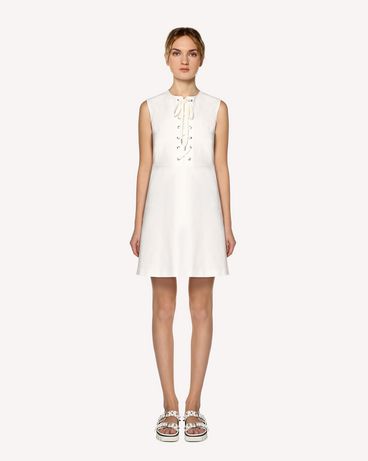 REDValentino Stretch Cotton dress with lacing detail