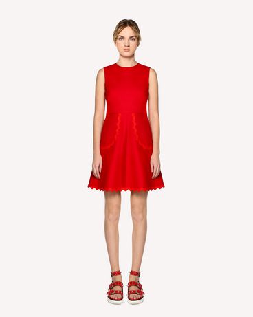 REDValentino Cotton cady dress with zagana ribbon detail