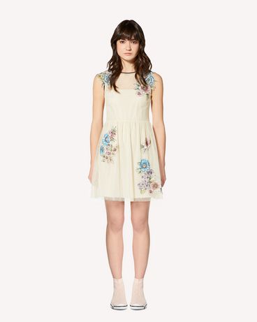 REDValentino Tulle dress with Parrot Ramage patches