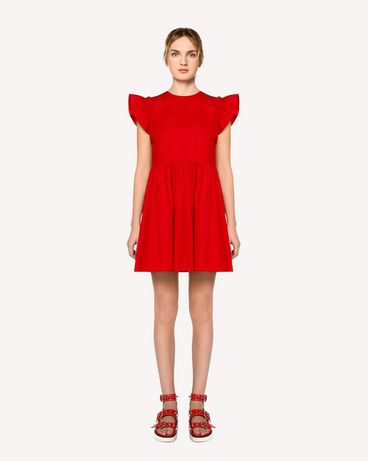 REDValentino Stretch compact poplin dress with braids detail