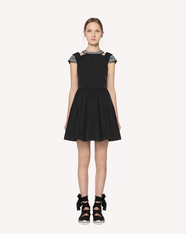 REDValentino Twill taffeta dress with rhinestone detail