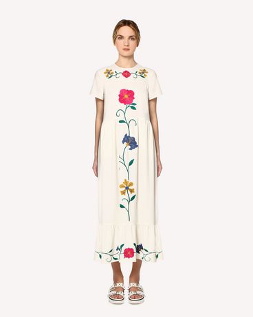 REDValentino Mexican Flowers embroidered dress