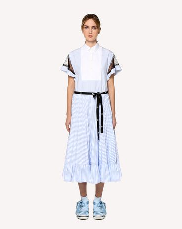 REDValentino Striped cotton poplin shirt dress