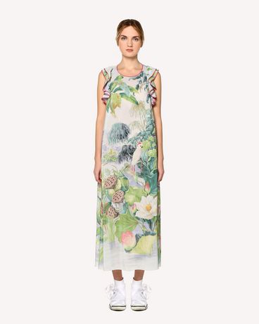 REDValentino Mexican Landscape printed silk dress