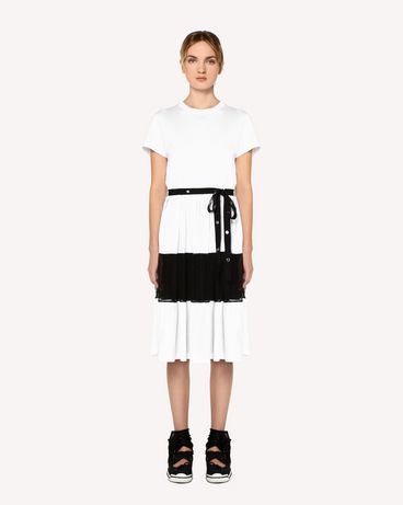 REDValentino Jersey dress with point d'esprit tulle