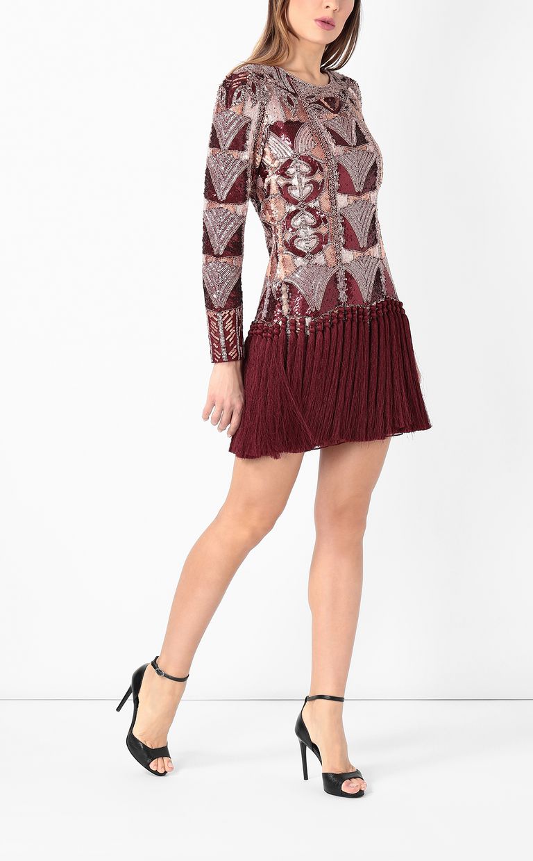 JUST CAVALLI Robe à paillettes avec franges Robe Femme d