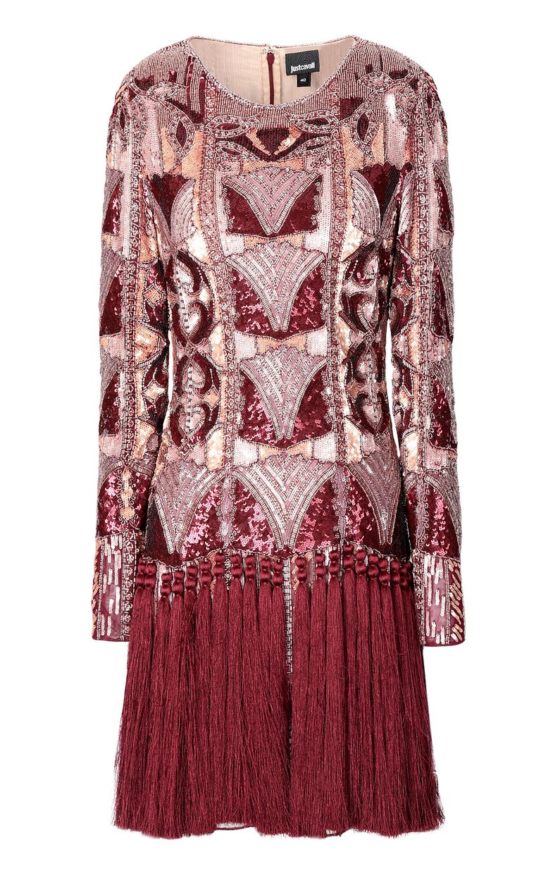 JUST CAVALLI Robe à paillettes avec franges Robe Femme f