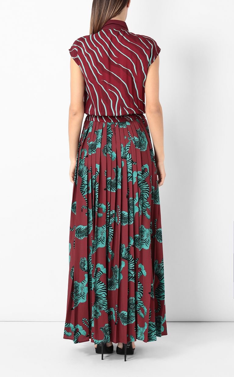 JUST CAVALLI Long pleated “Chasing-Tiger” dress Long dress Woman a