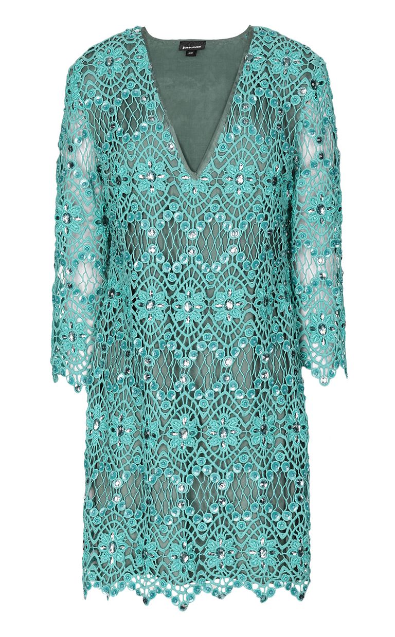 JUST CAVALLI Robe verte en macramé Robe Femme f