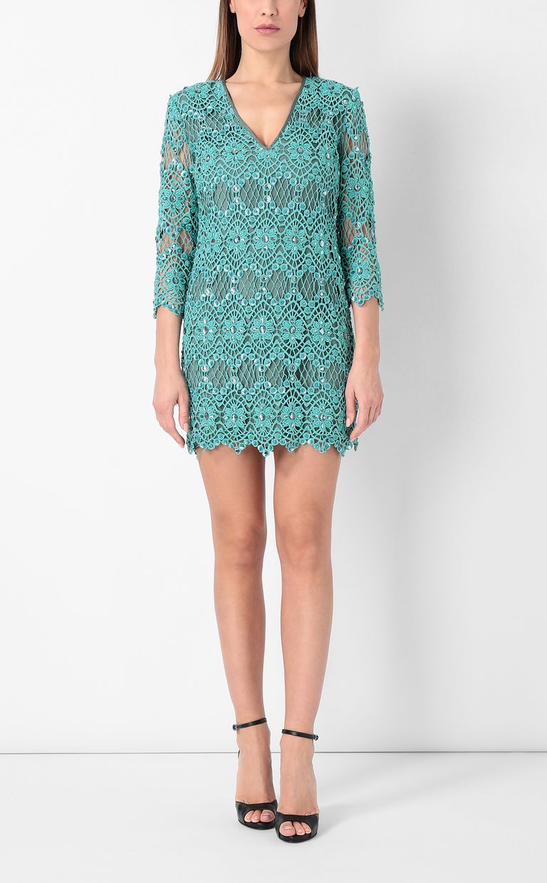 JUST CAVALLI Robe verte en macramé Robe Femme r
