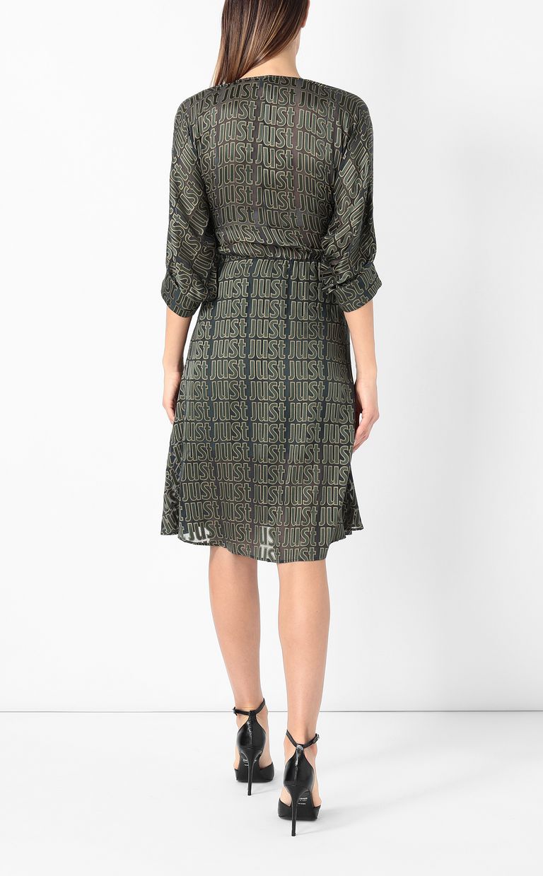 JUST CAVALLI Devoré dress with logo Dress Woman a
