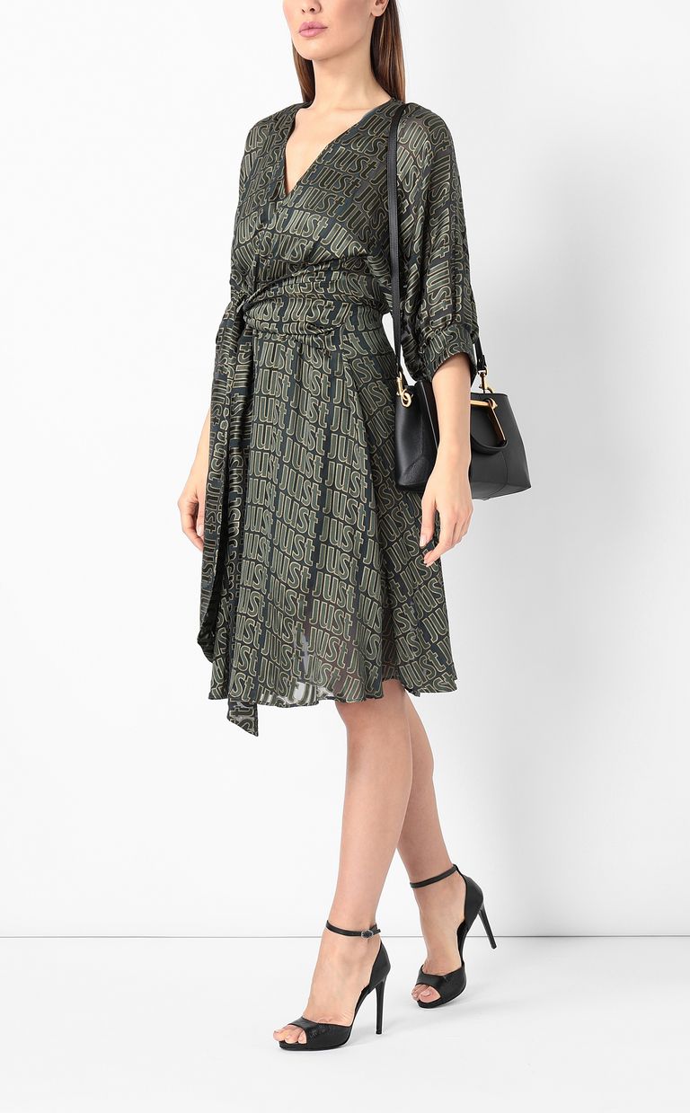 JUST CAVALLI Devoré dress with logo Dress Woman d
