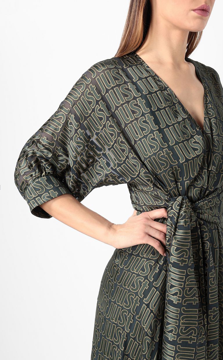 JUST CAVALLI Devoré dress with logo Dress Woman e