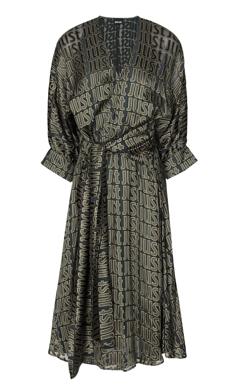 JUST CAVALLI Devoré dress with logo Dress Woman f
