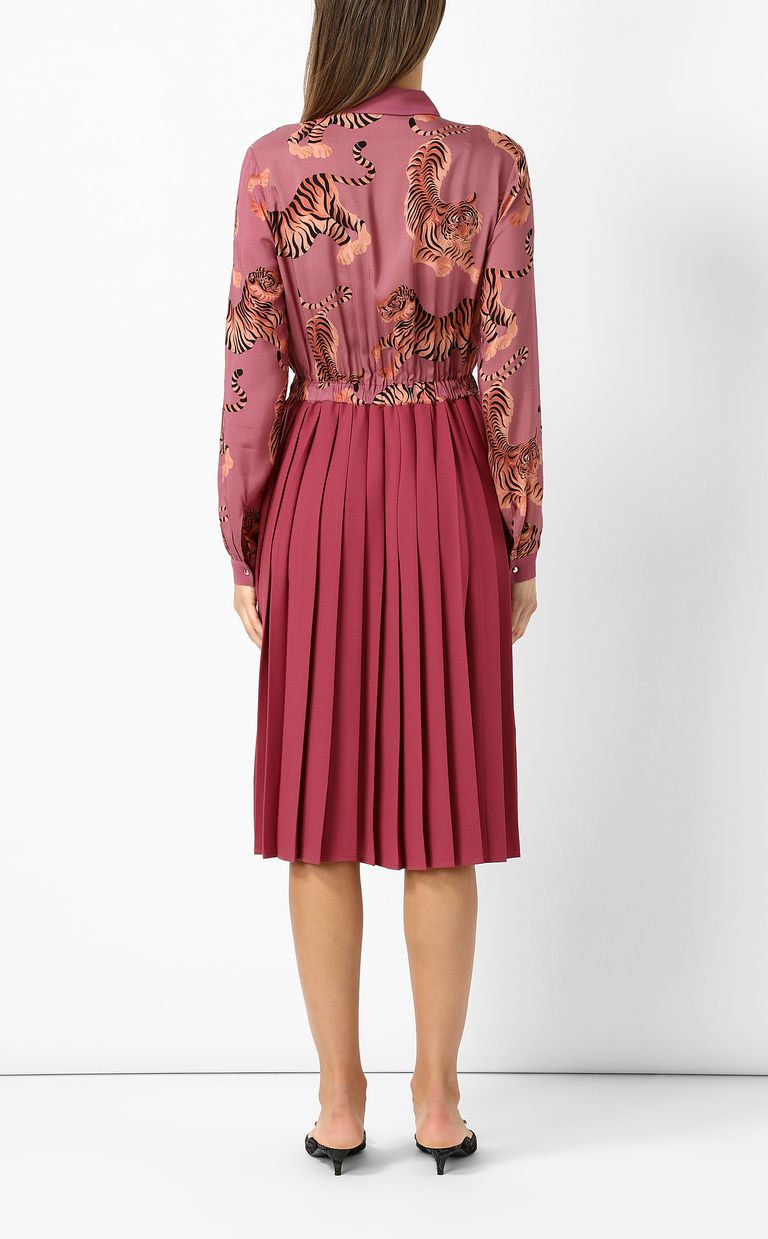 JUST CAVALLI Vestido plisado "Chasing Tiger" Vestido Mujer a