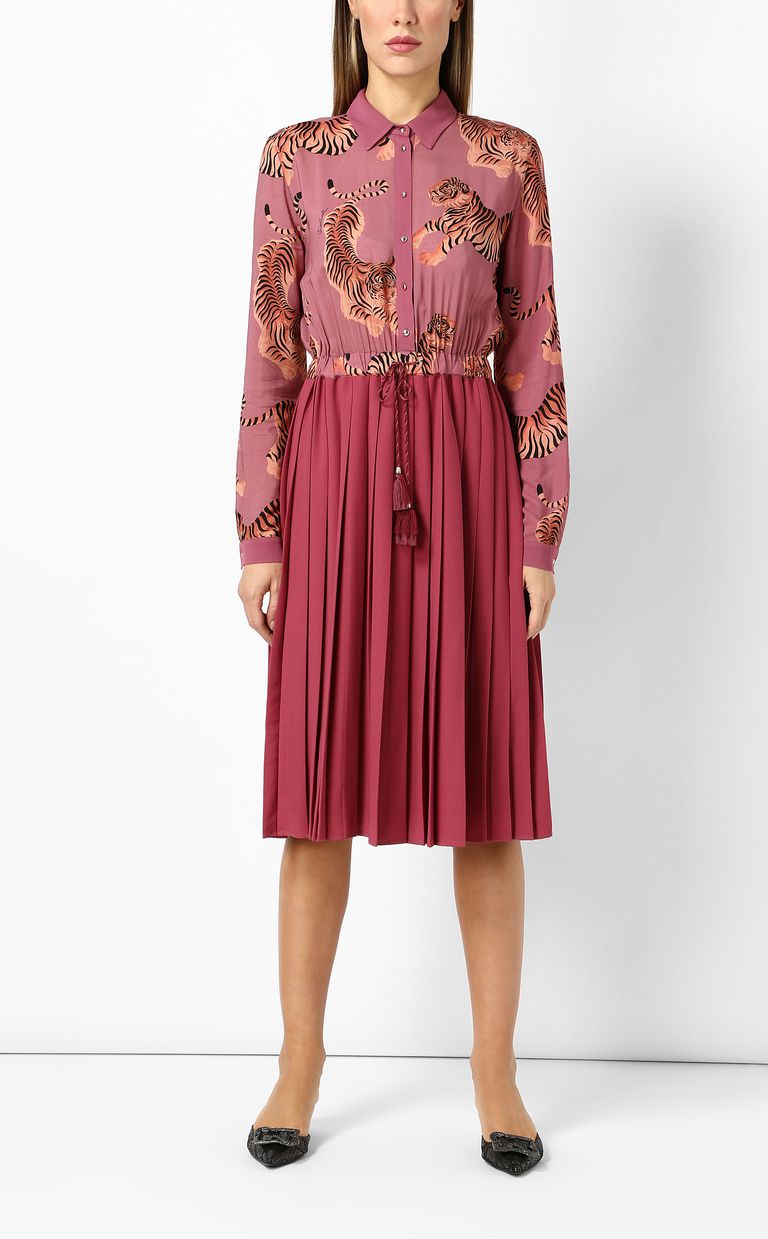 JUST CAVALLI Vestido plisado "Chasing Tiger" Vestido Mujer d