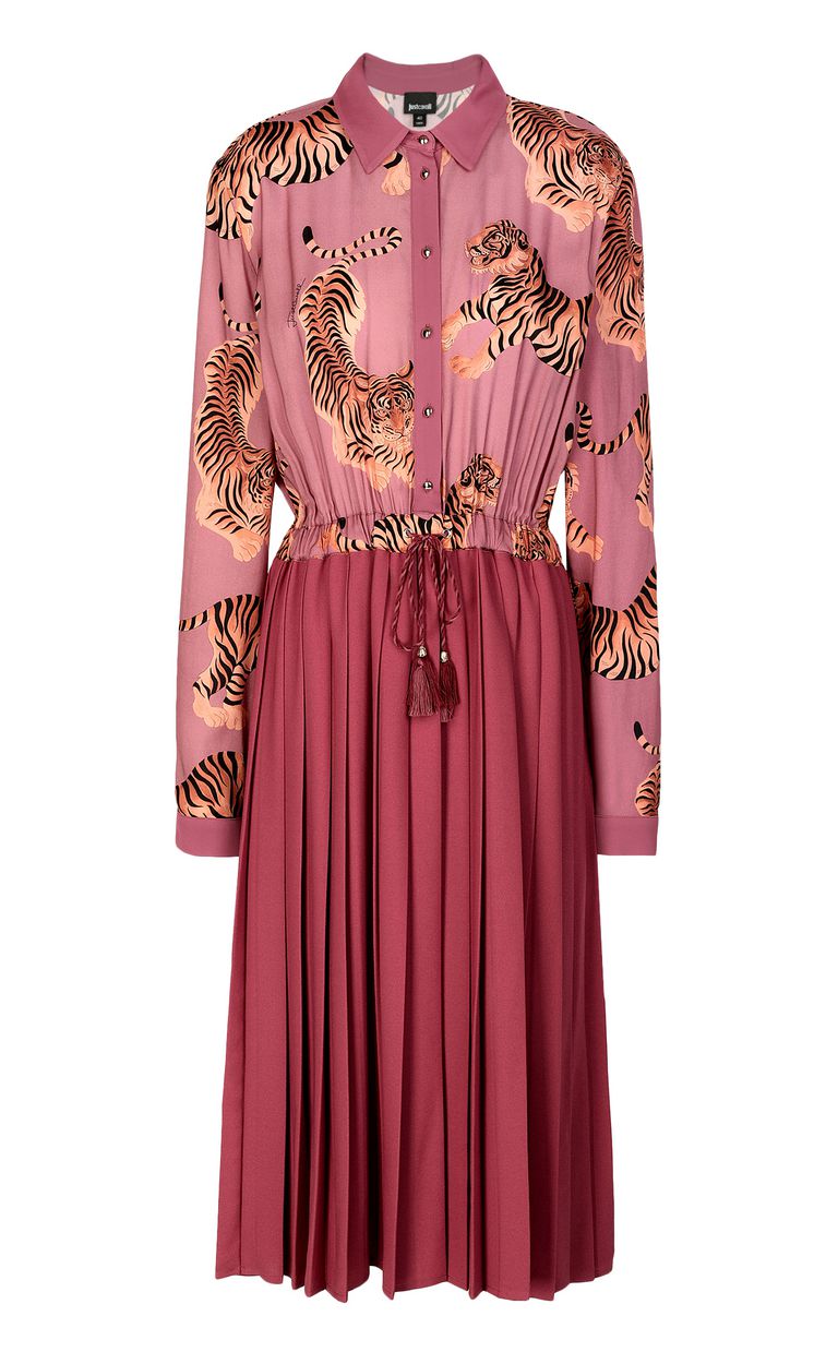 JUST CAVALLI Vestido plisado "Chasing Tiger" Vestido Mujer f