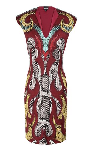 JUST CAVALLI Short dress Woman Dress with “Sprayed Cow” print f