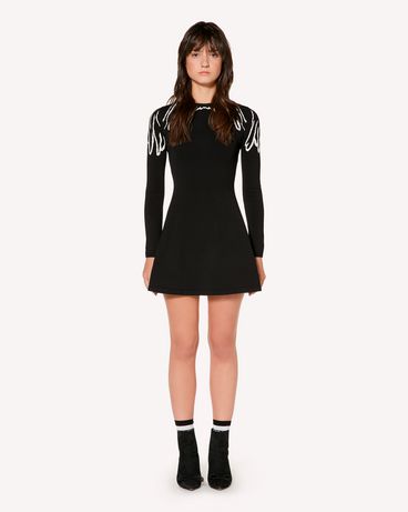 REDValentino Wings jacquard stretch viscose knit dress