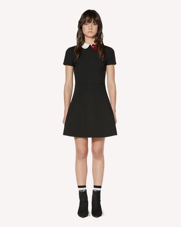 REDValentino Technical cady dress with heart patch detail