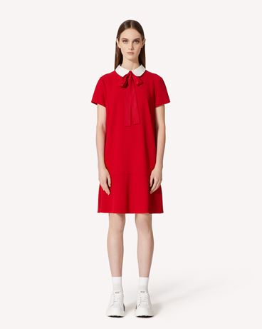 REDValentino Crepe envers satin dress with collar detail