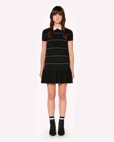 REDValentino Ruffles detail stretch viscose knit dress