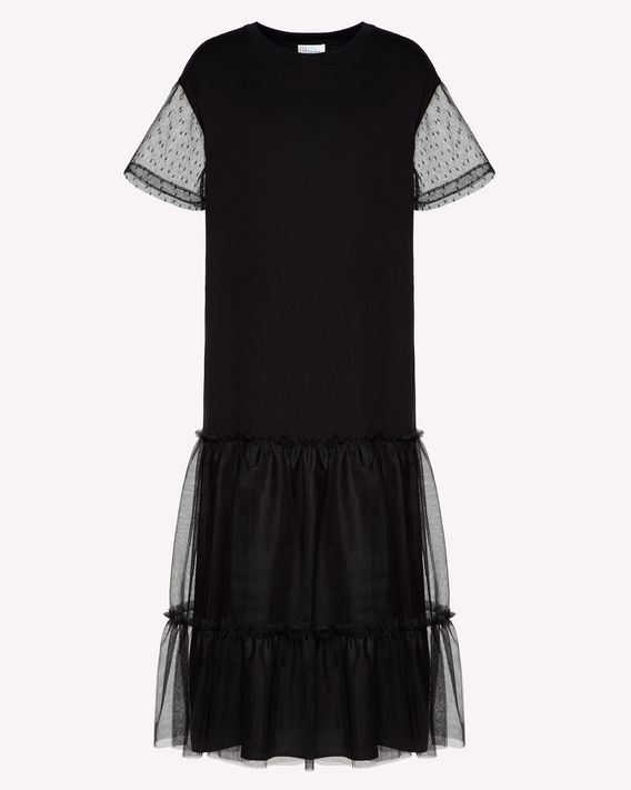 tulle sleeve t shirt dress